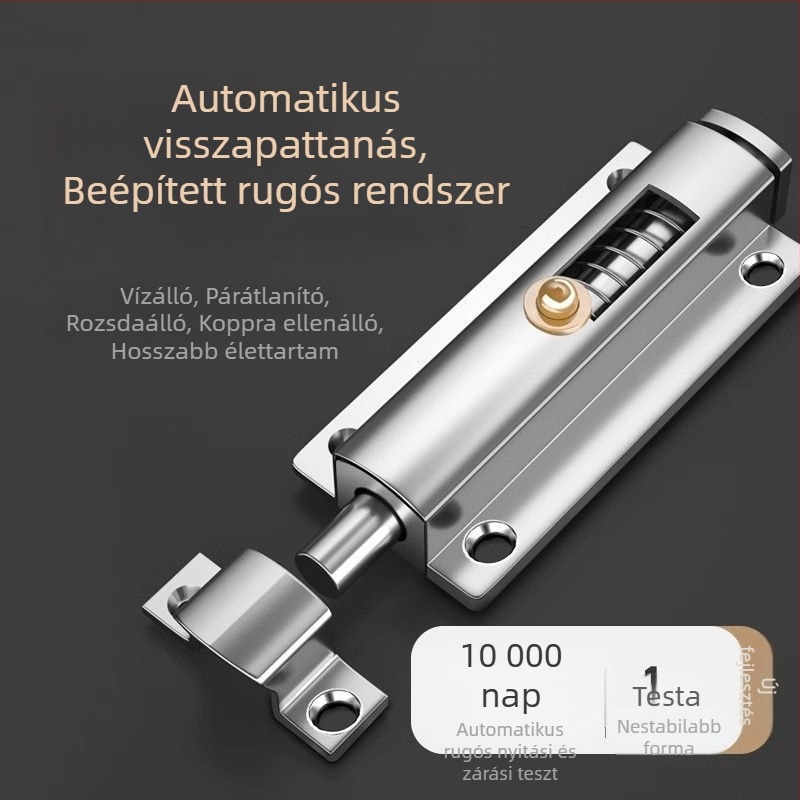 Automata rugós ajtózár - rozsdamentes acél, elektroplattolt felület, modell: Egyéb