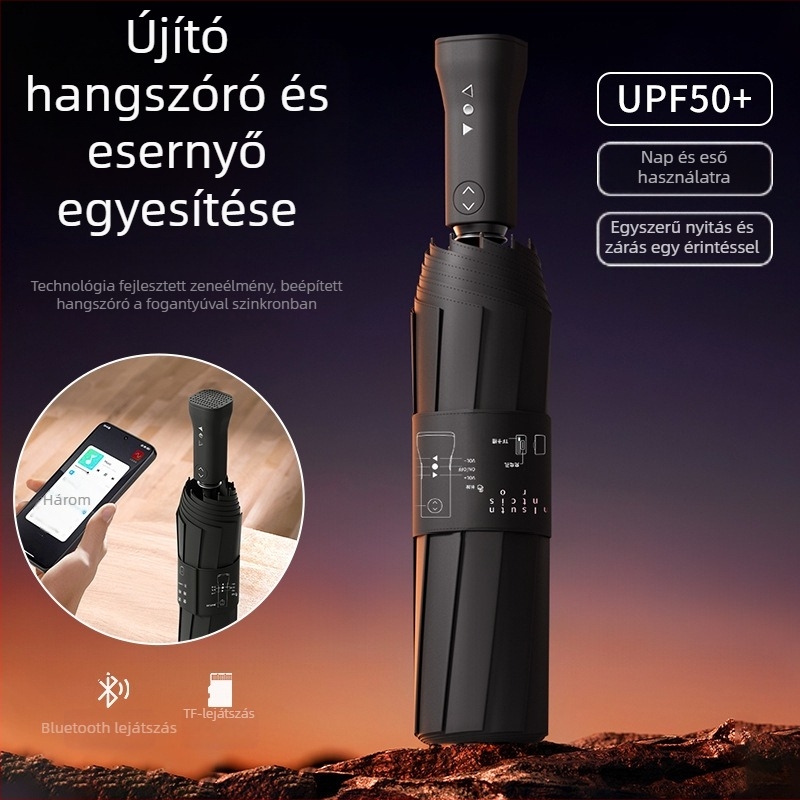 Automata napernyő napozáshoz, 10 bordával, vas váz és vas nyél, vinil 280T anyag