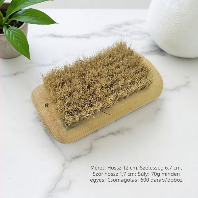 Hosszú nyelű cipőseprő disznószőrrel, négyszögletes fej