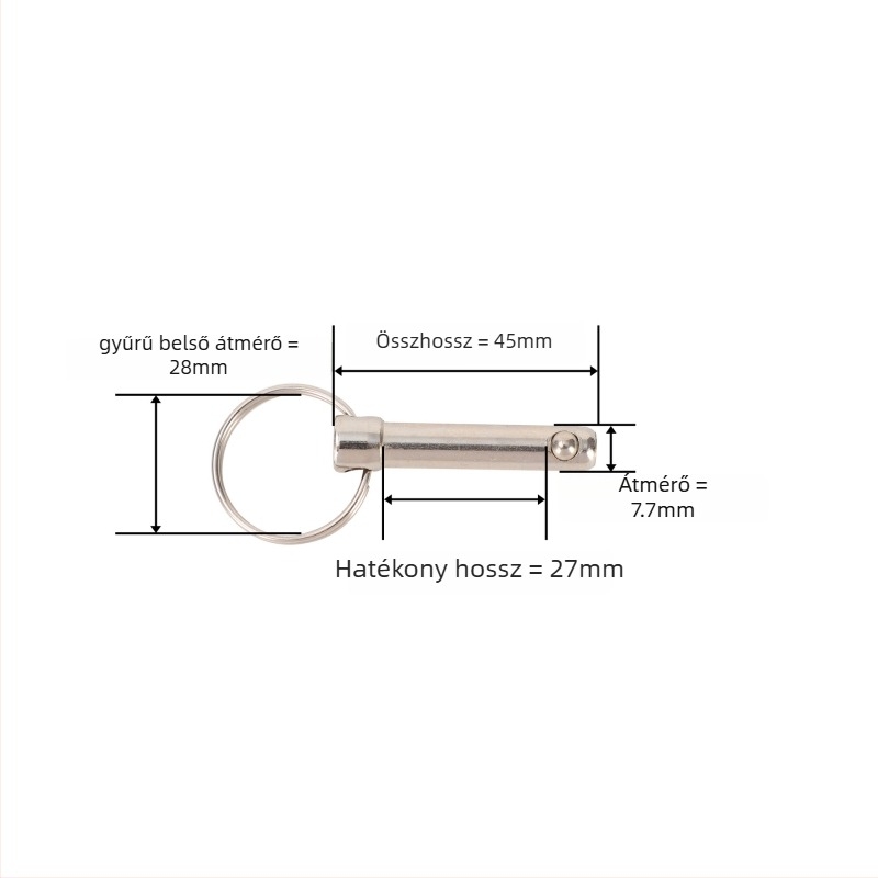 Gyorskioldó csap A3 acélgolyóval, körgyűrűs kivitel, Gb 882 szabvány, ipari gépek pozícionálásához