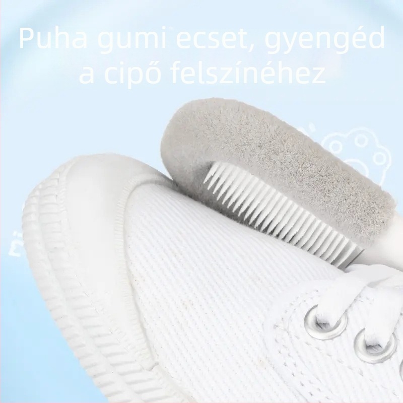 Miaojie cipőtisztító – kétszeres hatású, kétoldalas, puha és kemény sörtékkel, hosszú fogantyú, otthoni tisztításra