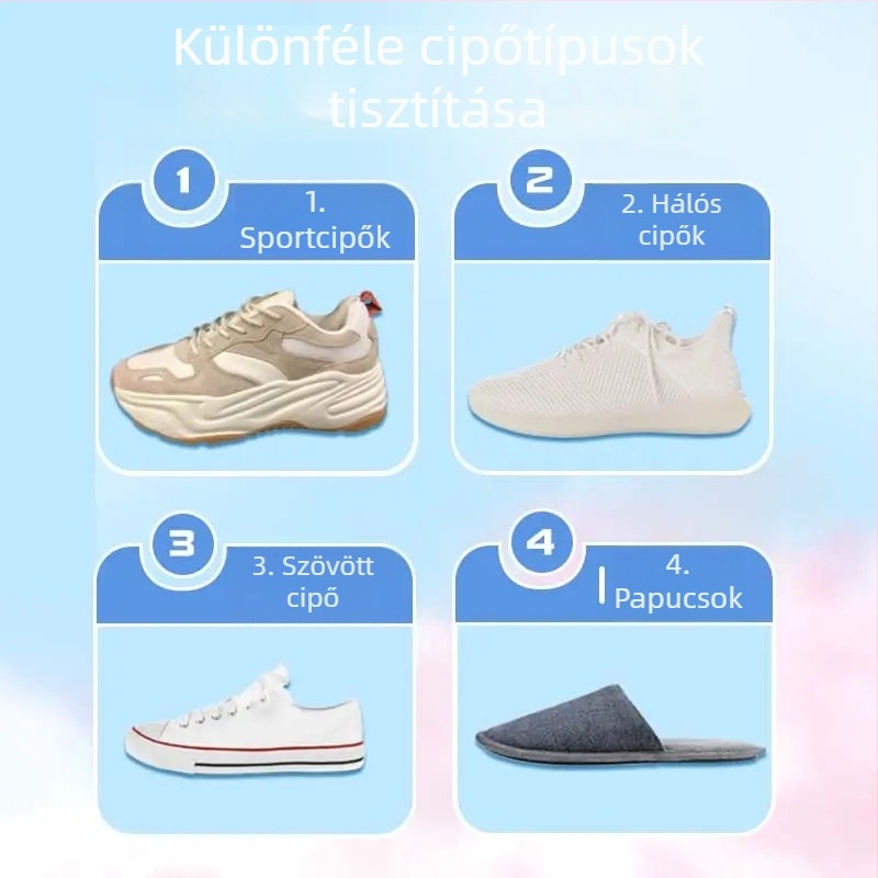 Miaojie cipőtisztító – kétszeres hatású, kétoldalas, puha és kemény sörtékkel, hosszú fogantyú, otthoni tisztításra