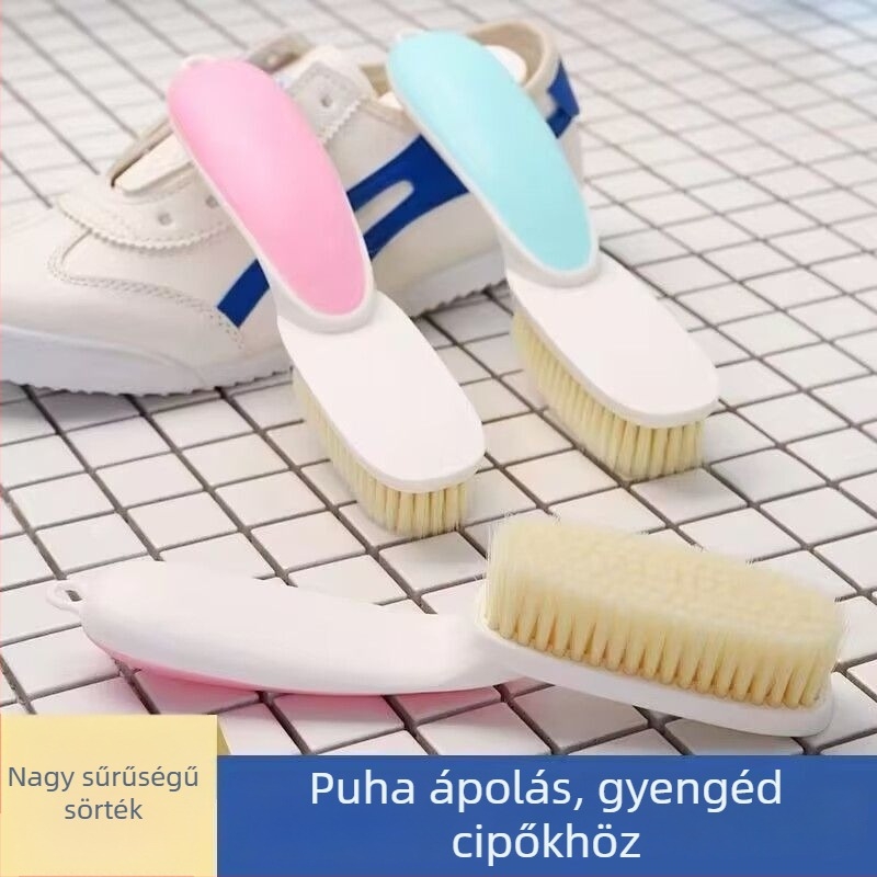 Cipőtisztító ecset puha szőrrel, otthoni használatra, cipők és ruhák tisztítására