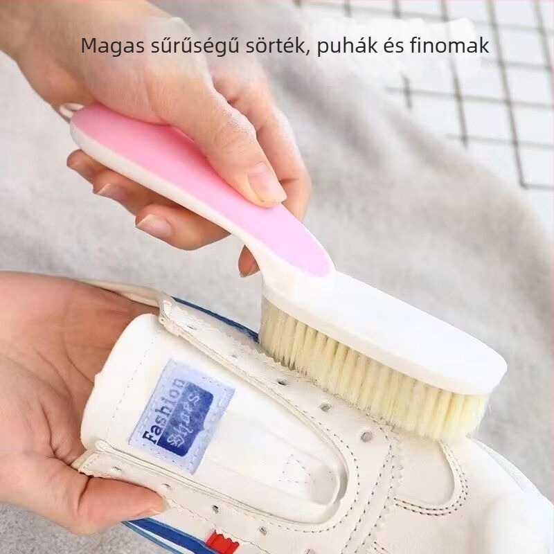 Cipőtisztító ecset puha szőrrel, otthoni használatra, cipők és ruhák tisztítására