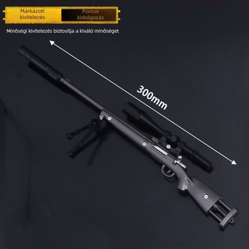 M2 klasszikus ötvözetű sniper fegyver modell, 4 darabos készlet, 30 cm kijelző dísz