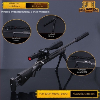 M2 klasszikus ötvözetű sniper fegyver modell, 4 darabos készlet, 30 cm kijelző dísz