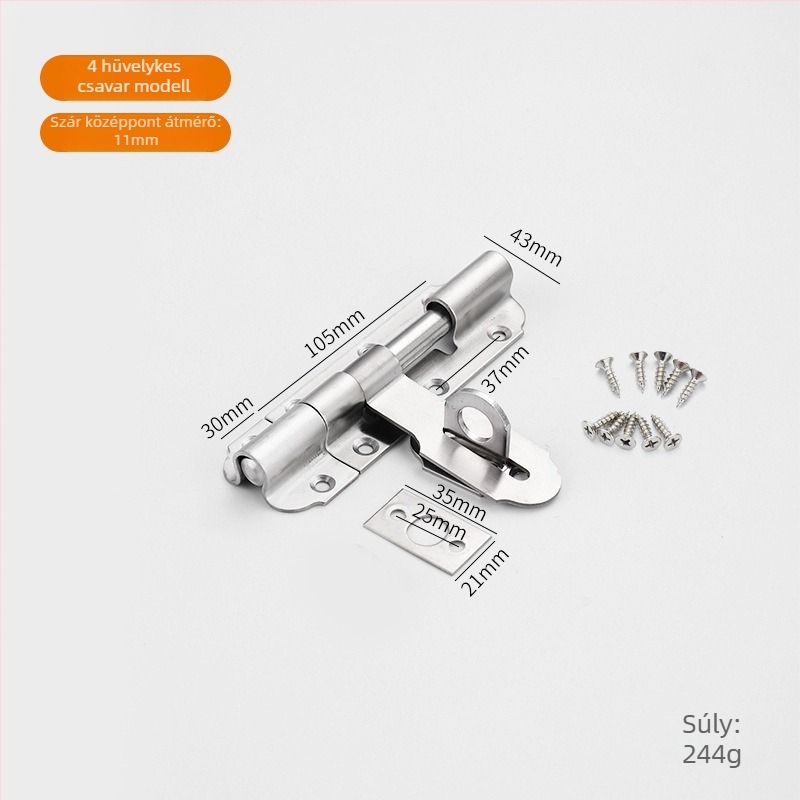 Nagy teherbírású ajtózár: balra–jobbra modell, 201 rozsdamentes acél, polírozott és kefés felület