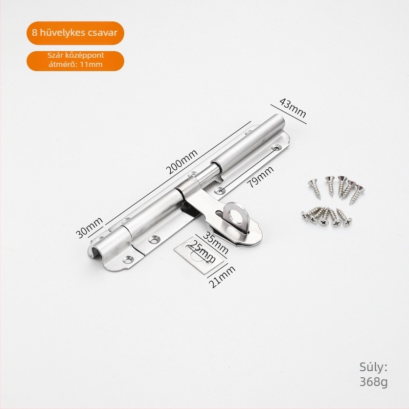 Nagy teherbírású ajtózár: balra–jobbra modell, 201 rozsdamentes acél, polírozott és kefés felület