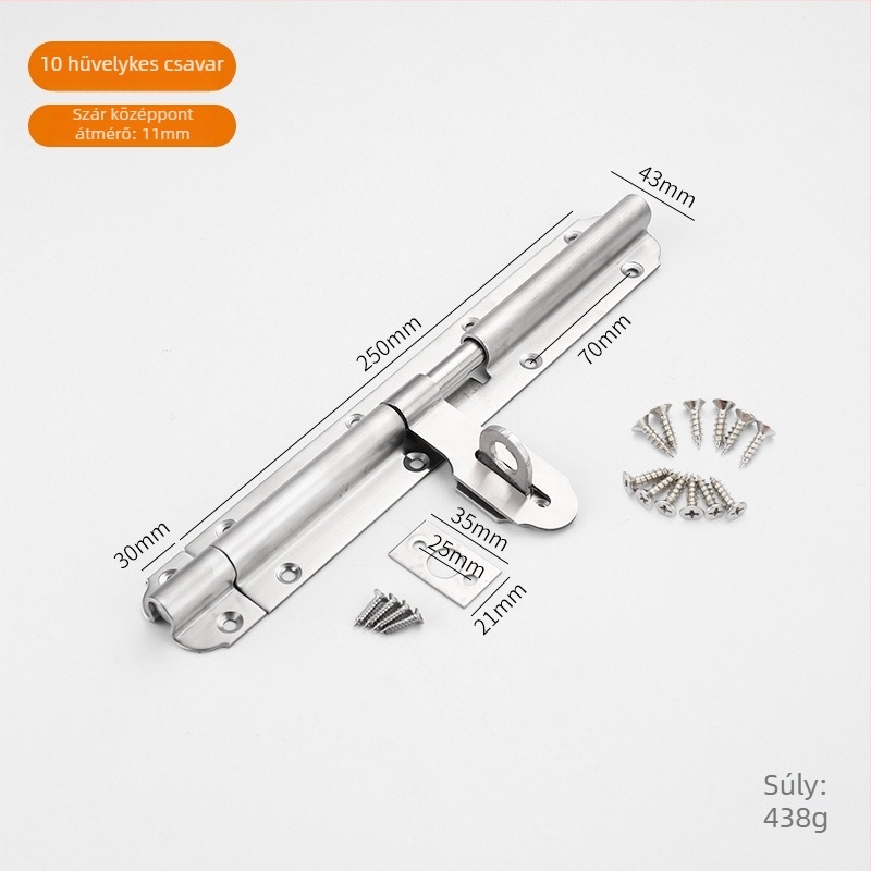 Nagy teherbírású ajtózár: balra–jobbra modell, 201 rozsdamentes acél, polírozott és kefés felület