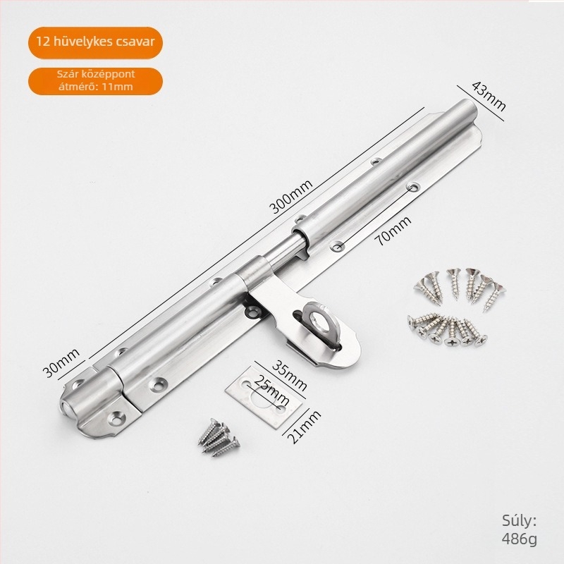 Nagy teherbírású ajtózár: balra–jobbra modell, 201 rozsdamentes acél, polírozott és kefés felület