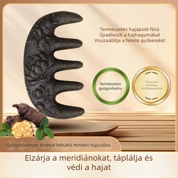 Fából készült gyógynövény fésű Polygonum multiflorum a fejbőr masszírozásához és a meridiánok stimulálásához – Hagyományos kínai orvoslás