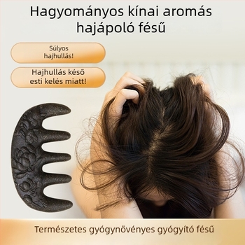 Fából készült gyógynövény fésű Polygonum multiflorum a fejbőr masszírozásához és a meridiánok stimulálásához – Hagyományos kínai orvoslás