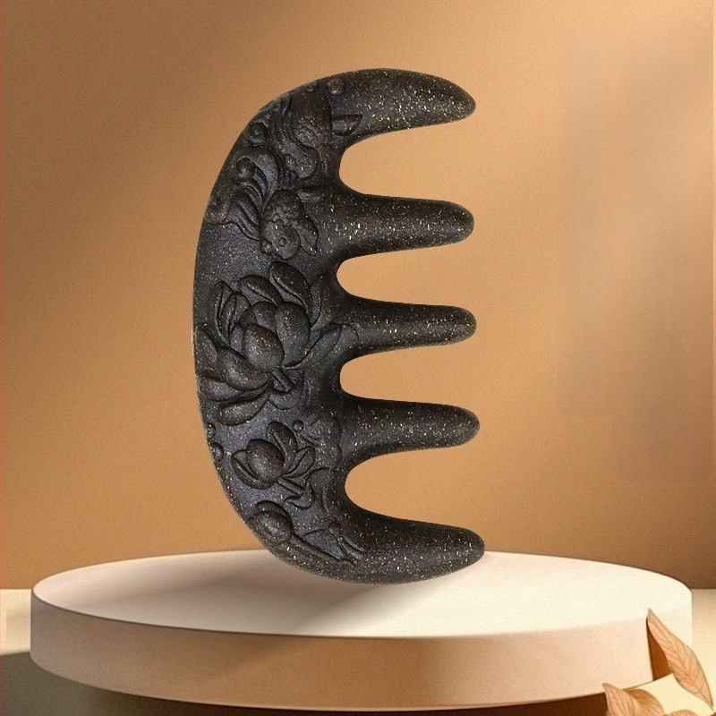 Fából készült gyógynövény fésű Polygonum multiflorum a fejbőr masszírozásához és a meridiánok stimulálásához – Hagyományos kínai orvoslás