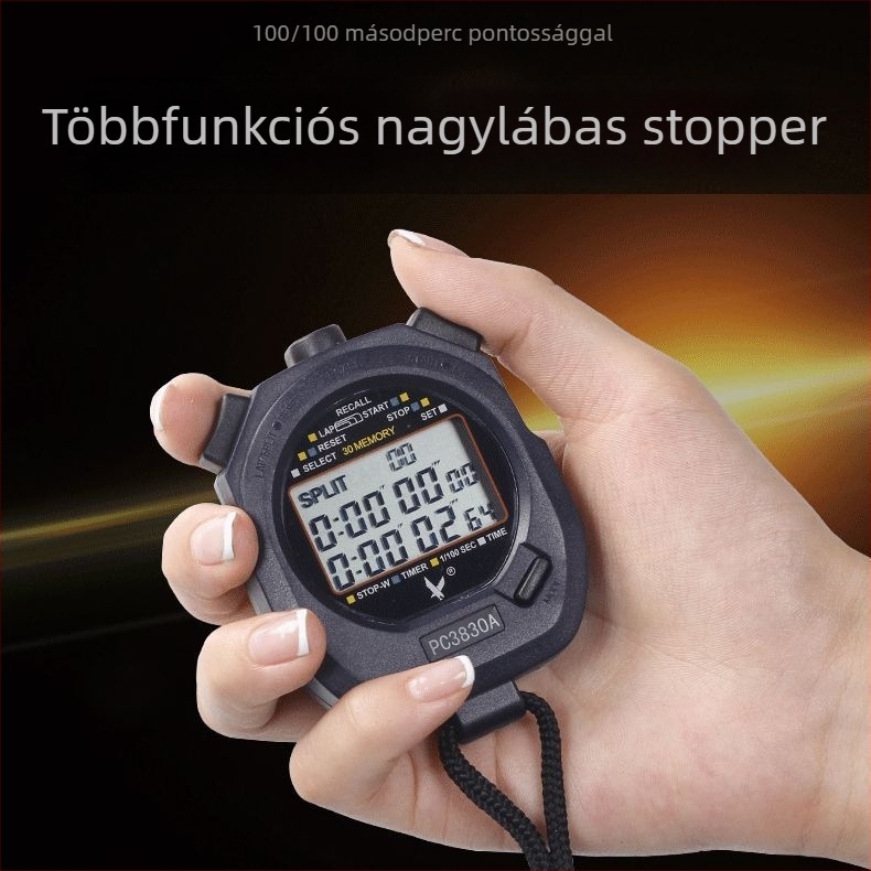 Elektronikus stopper PC3860 3 soros kijelzővel, szünet funkcióval, ABS ház