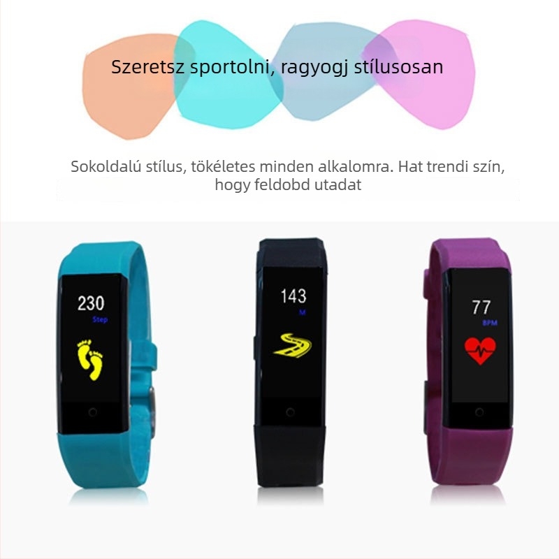 Okos karkötő szívritmus- és lépésszámlálóval, Bluetooth értesítésekkel, 7–14 napos akkumulátor-élettartammal, alumínium ötvözetes tokkal