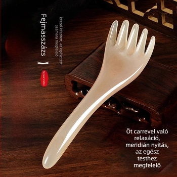 Ötágú fejmasszírozó fejbőrre – bambusz anyag, nyomtatott logó