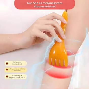 Ötágú fejmasszírozó fejbőrre – bambusz anyag, nyomtatott logó