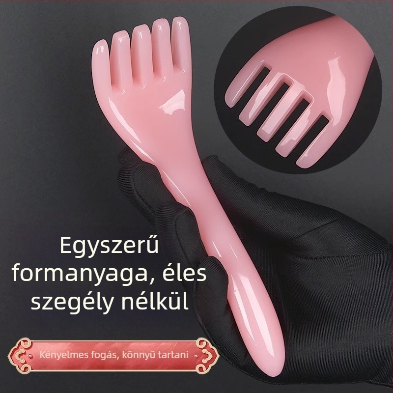 Ötágú fejmasszírozó fejbőrre – bambusz anyag, nyomtatott logó