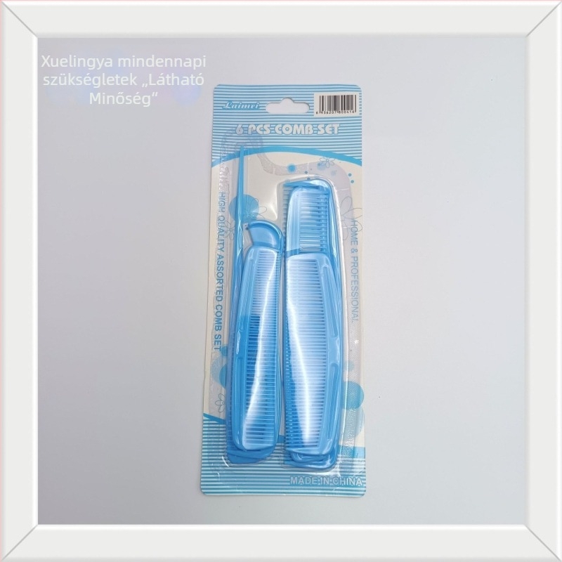 12 darabos műanyag hajformázó fésűkészlet hegyes végződéssel, többfunkciós styling