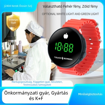Diákoknak szánt digitális sportóra kerek kijelzővel, elektronikus működéssel, 10 m vízállósággal, logó testreszabási lehetőséggel, edzés-stílus