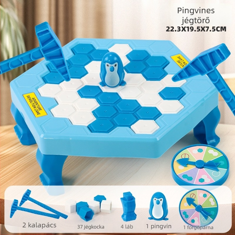 Pingvines jég-törő társasjáték gyerekeknek – két játékos, oktatási puzzle, kéz-szem koordináció fejlesztése