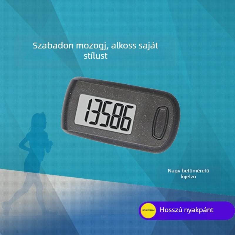 3D nagy képernyős, egyfunkciós pedométer ABS anyagból készült, időseknek futáshoz és sétához