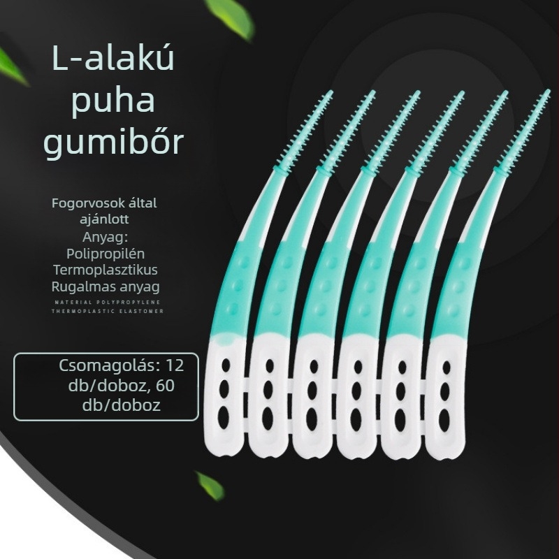 Szilikon interdentális ecset, puha sörtékkel, ortodontikus fogkeféhez, modell Soft rubber interdental brush i, 60 darab