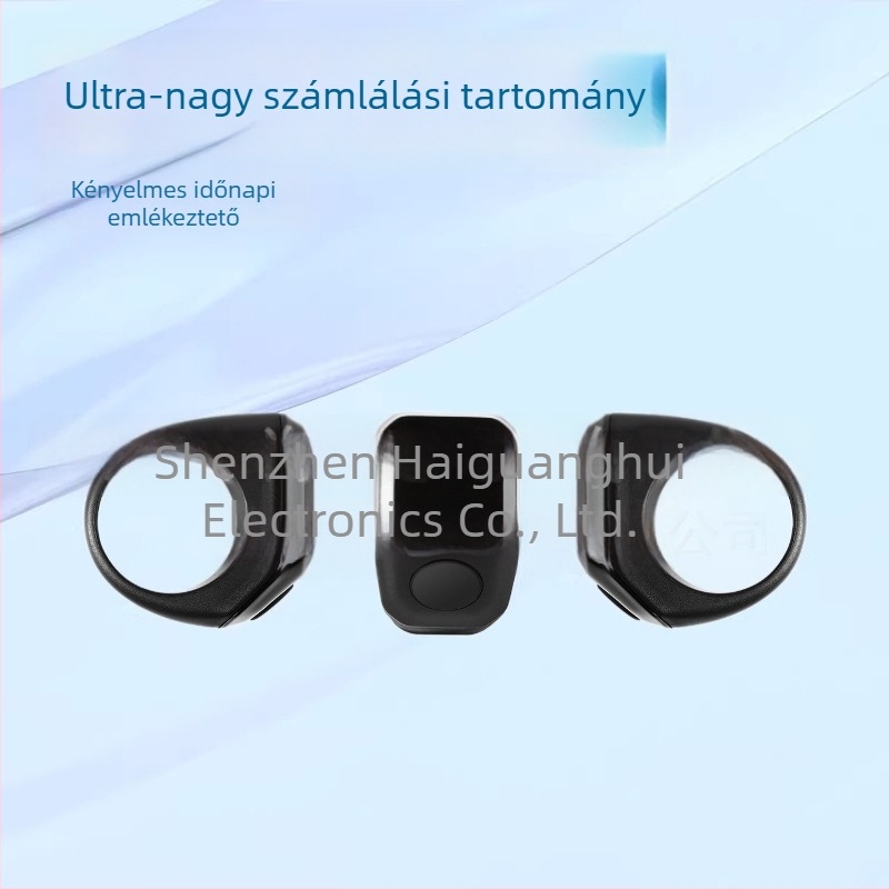 Okos gyűrű Bluetooth-számlálóval, AMOLED kijelző, USB töltés, ABS csuklópánt