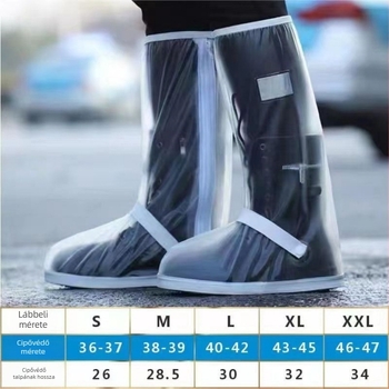 Esővédő cipővédők férfiak és nők számára, vastított, kopásálló PVC cipővédők, vízálló, magas szárú, kültéri kerékpározáshoz (logó nyomtatási lehetőség)