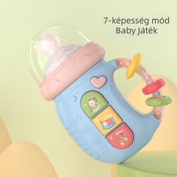 Elektromos baba játék fényekkel és zenével, cumisüveg csörgő, kétnyelvű korai oktatás 0–3 éveseknek