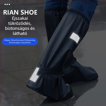 Esőcipővédő – vízálló, csúszásmentes, PVC anyagú, megerősített, magas szárú