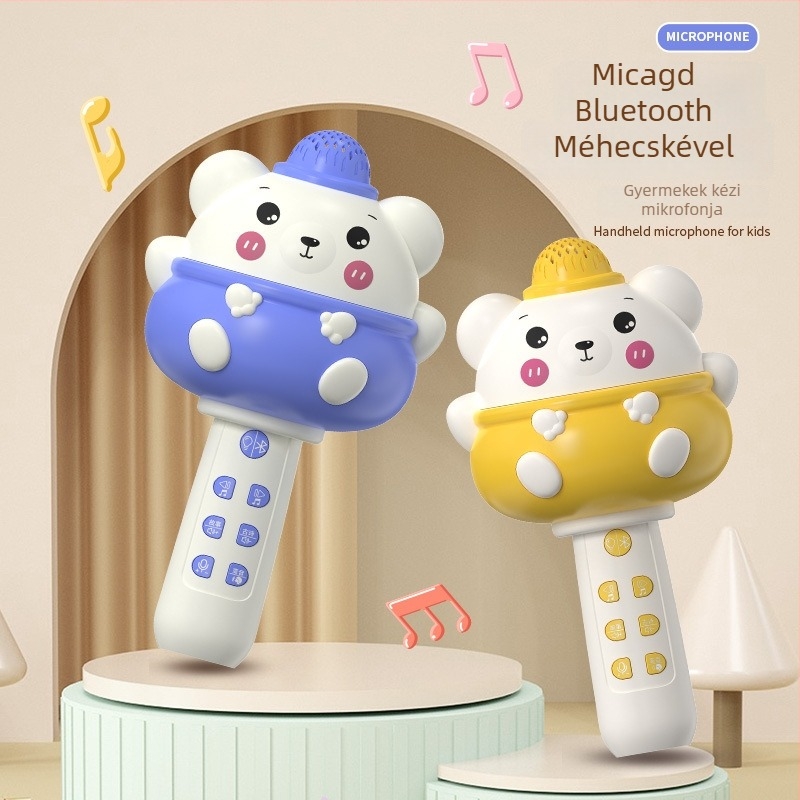 Oktató játék mikrofon gyerekeknek beépített hangszóróval és Bluetooth-al, éneklőgép (Bluetooth • lítium akkumulátor • memóriamentes • műanyag burkolat)