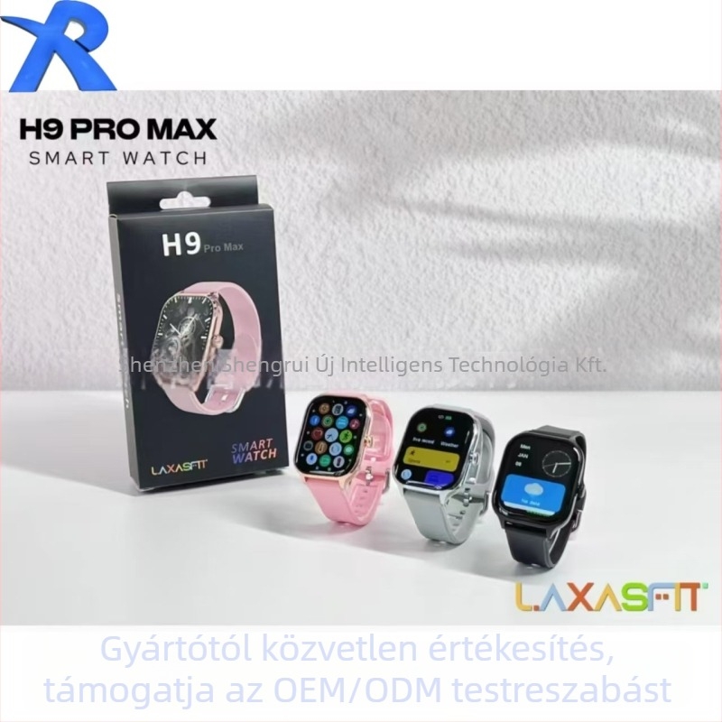 H9Promax Privát Modell Okosóra, Titánötvözetes tokozás, Négyzetes számlap, Android-kompatibilis, 7–14 napos üzemidő