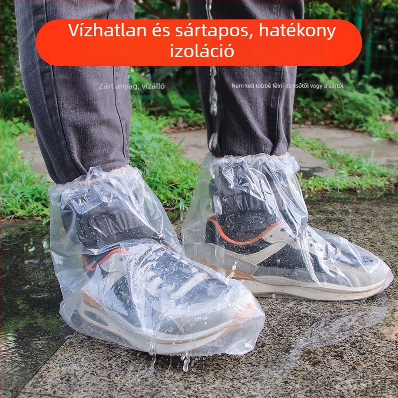 Egyszer használatos esővédő cipőfedők, vízállóak, homoknak ellenállóak, vastagított, magas kivitelben, kültéri használatra (vízálló, vastagított, magas)