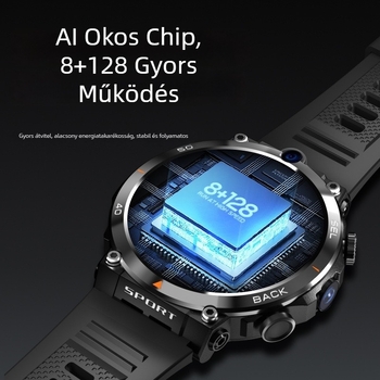 H10 okosóra 4G Androiddal, SIM-kártyával, NFC-vel, GPS-szel, pulzusmérés és videohívások