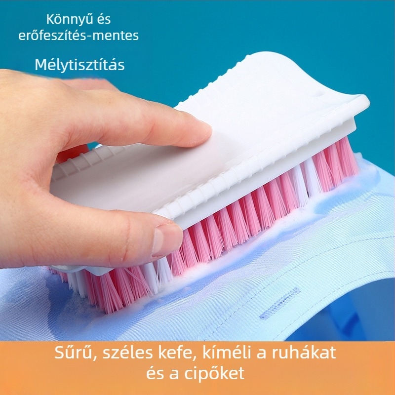 Hosszú nyelű ruha- és cipőtisztító ecset kemény sörtékkel, tartós, nem hullik, kíméletes a ruhákhoz