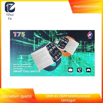 T75 okosóra 2G SIM-kártyával, kamera, pulzus-, vérnyomás- és oxigén monitorozás, alvásfigyelés, Bluetooth hívások