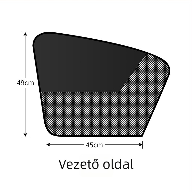 Autóhoz készült árnyékoló függöny dupla rétegű oldalsó hálóval, mágneses rögzítés, hőszigetelés és fényblokkolás az ablakokra