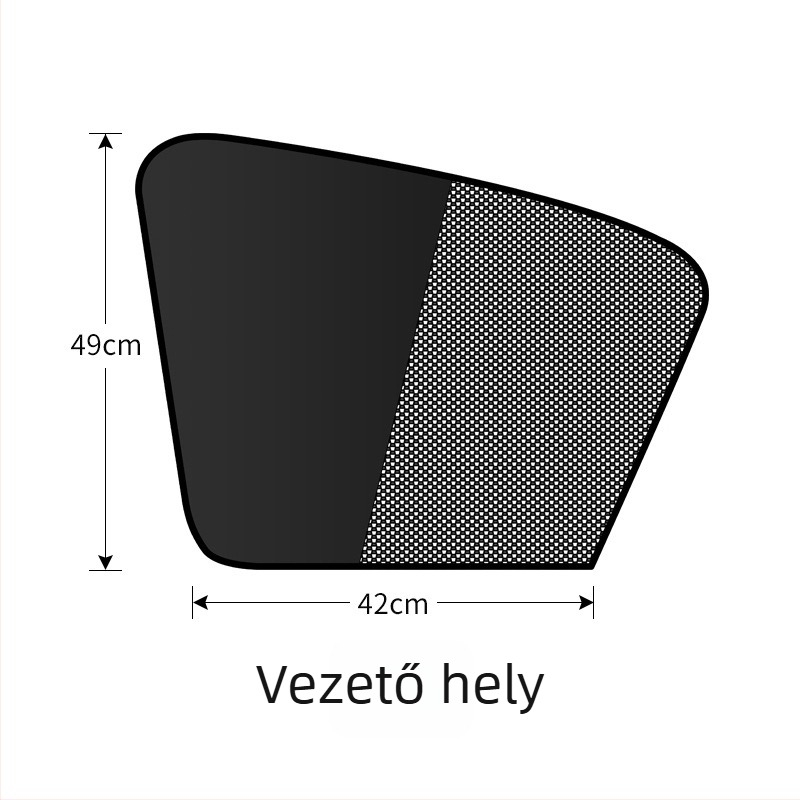 Autóhoz készült árnyékoló függöny dupla rétegű oldalsó hálóval, mágneses rögzítés, hőszigetelés és fényblokkolás az ablakokra