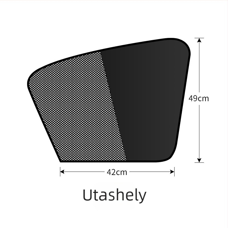 Autóhoz készült árnyékoló függöny dupla rétegű oldalsó hálóval, mágneses rögzítés, hőszigetelés és fényblokkolás az ablakokra