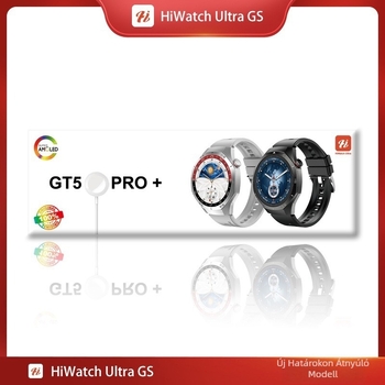 Smartwatch GT5 Pro+ pulzusmérés, lépésszámláló, Bluetooth hívások, mágneses töltés, mindennapi vízállóság