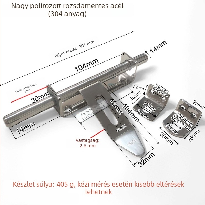 Gujiu Jian Premium Mortise Lock – Csatos típusú ajtózár, rozsdamentes acél, Modell: Premium Mortise Lock, Felületkezelés: Mechanikus polírozás