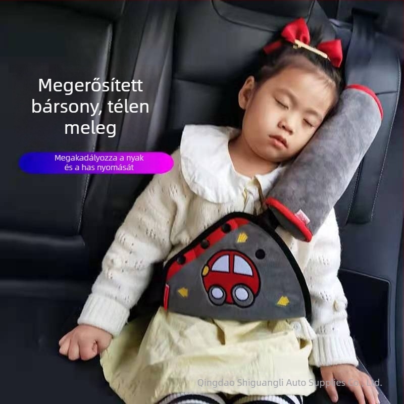Cartoon stílusú gyerek biztonsági öv váll párna, 100% pamut, Start Protection márka, tömeg 0,2 kg, származás Qingdao, nyomtatott logó OK