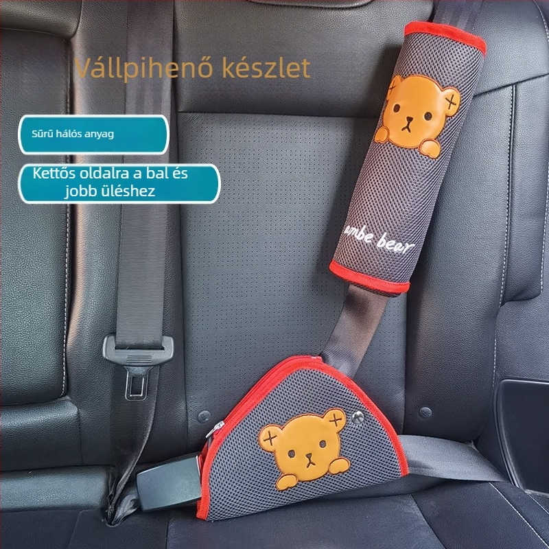 Cartoon stílusú gyerek biztonsági öv váll párna, 100% pamut, Start Protection márka, tömeg 0,2 kg, származás Qingdao, nyomtatott logó OK