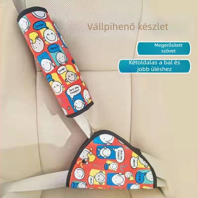Cartoon stílusú gyerek biztonsági öv váll párna, 100% pamut, Start Protection márka, tömeg 0,2 kg, származás Qingdao, nyomtatott logó OK