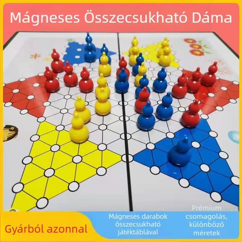 Mágneses dáma játék összehajtható mágneses tábla műanyagból – oktatási játék 4–35 éveseknek