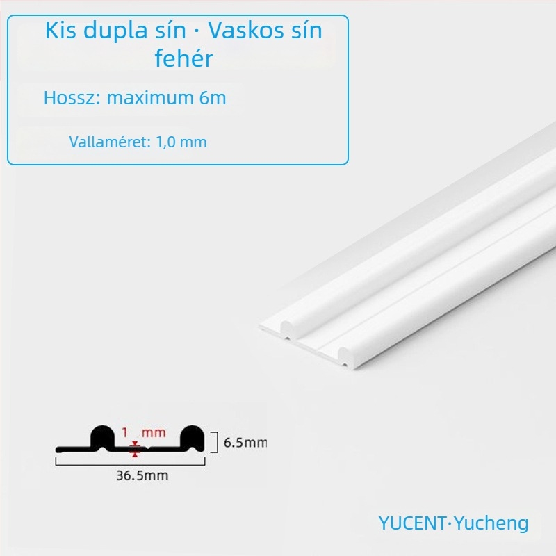 Alumíniumötvözetből készült csúszóajtó sín szekrényhez, halk görgők, kis kettős sín (felső és alsó)
