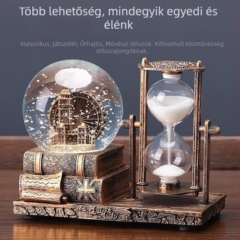 Homokóra kristálygömb asztali dísz – gyanta, klasszikus stílus