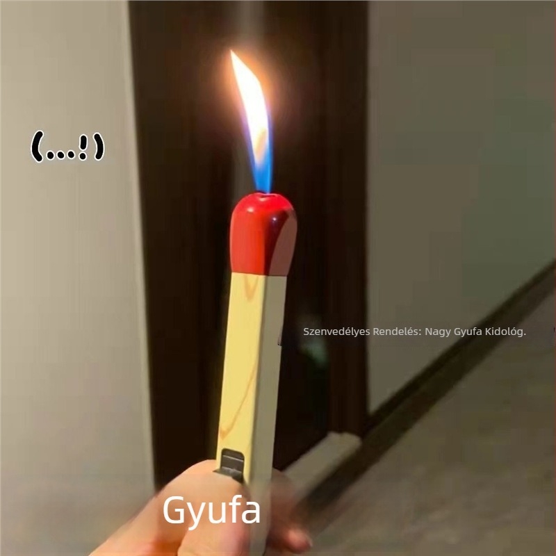 Omai fém butános gyújtó, nyomtatott logóval, karikatúra stílusú