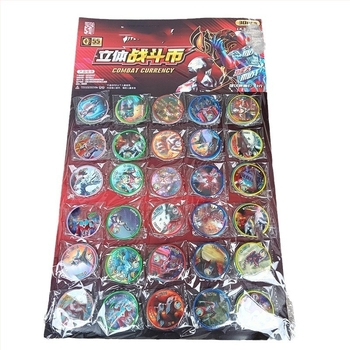 Kerek műanyag kártya társasjátékhoz, 3D világító harci érme, vízálló és ütésálló, 7–14 éveseknek.